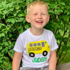 Personalized back to school school bus shirt