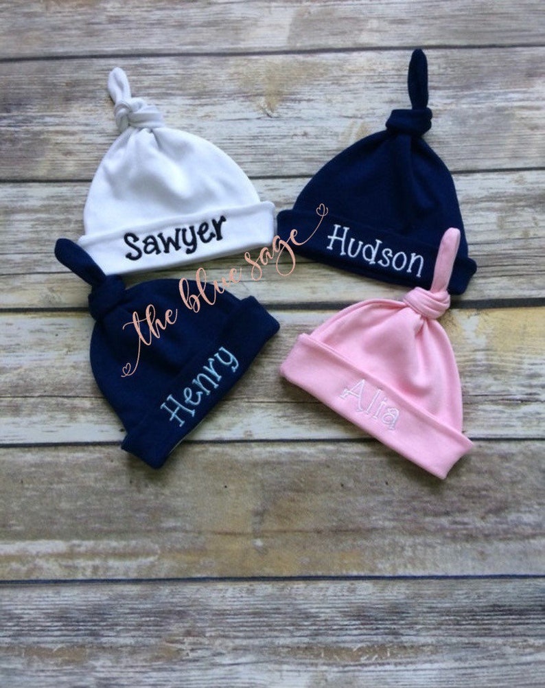 Personalized newborn baby hat baby girl baby boy image 9