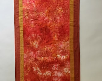 Hand-dyed Linen Table Runner in Reds