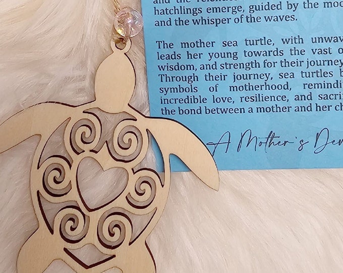 Graceful Guardian | Motherhood Gift | Mother's Devotion | Sea Turtle | Gift for mom | Laser Cut | Ornament