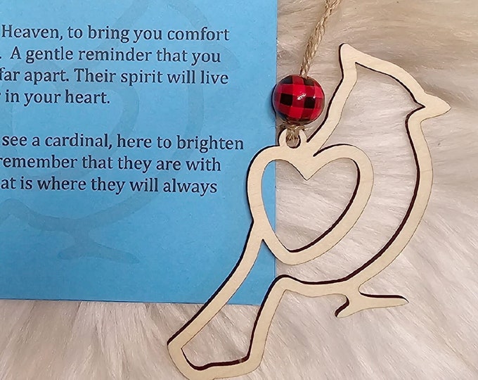 Cardinal Ornament | Heavenly Messenger | In memory Ornament | Laser Cut | Ornament | Charm