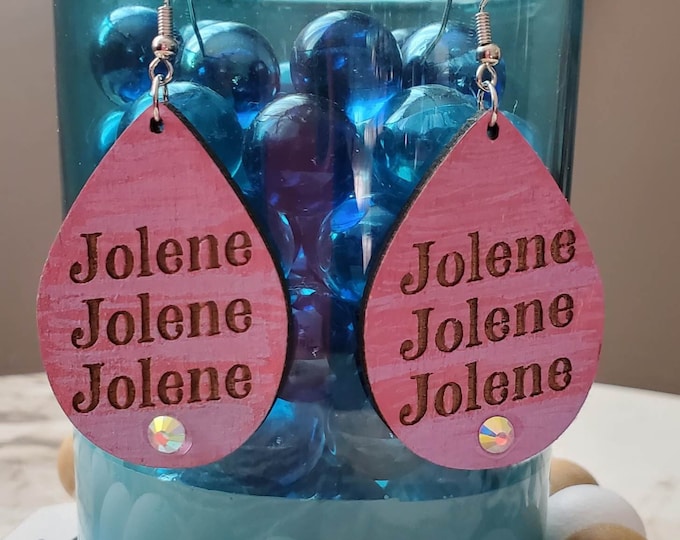 Jolene | Pink and Purple Ombre | Jewels | Country | Wood | Dangle Earrings | Laser Cut and Engraved