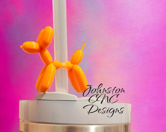 Balloon Dog | Color Options | Straw Charm | Tumbler Accessories | 40oz | 3D Printed | PLA