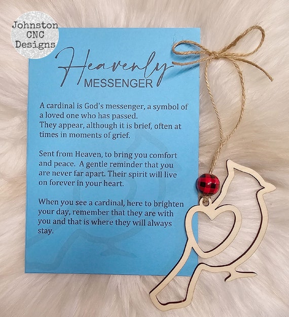 Cardinal Ornament | Heavenly Messenger | In memory Ornament | Laser Cut | Ornament | Charm