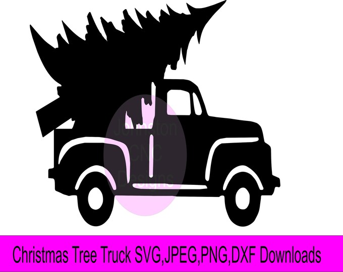 Christmas Tree Truck | Svg, Jpeg, Png, Dxf -Download Files | Digital | Laser Machines | CNC | Silhouette Cut File