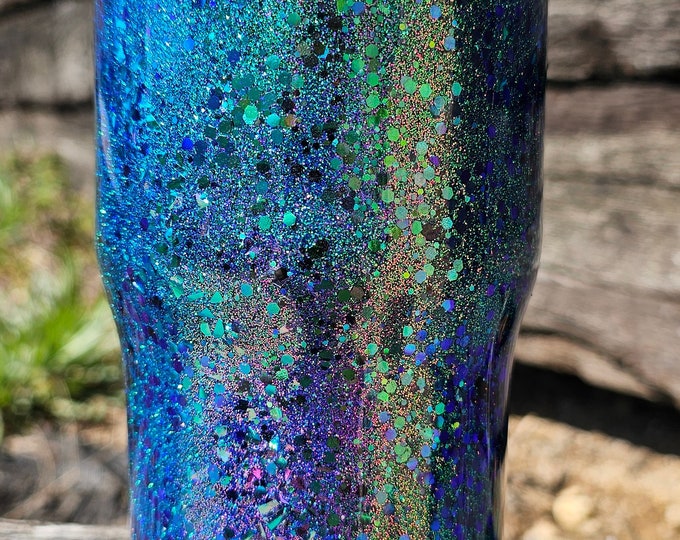 20oz Standard Curve | Stainless Steel Tumbler | Custom Color Shift Glitter | Colorful | Color Changing | Chroma | Epoxy