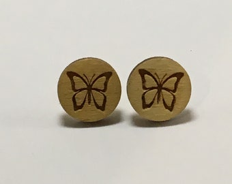 Wooden Butterfly Earrings