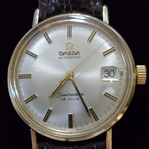 Omega Seamaster Deville, gold filled,25 Yr IBM presentation watch 1976