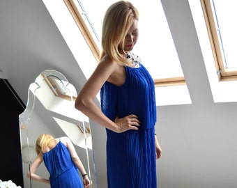 Elegant Blue Dress, Plus Size Maxi Dress, Off Shoulder Dress, Maternity Loose Dress, Party Dress