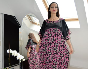 Oversize Maxi Caftan Dress, Everyday Casuel Plus Size Dress, Loose Elegant Kaftan, One Size Long Dress, Satin Maxi Dress, Maternity Dress