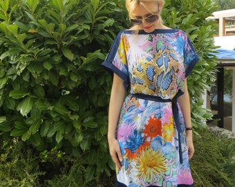 Casual Chiffon Floral Tunic/ Loose Multi Color Tunic/ Everyday Dress/ Elegant tunic/ Party Tunic/ Maternity Wear/ One size Tunic/ eMODNO