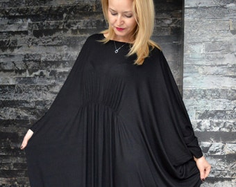 Black Caftan Dress, Maternity Kaftan, Loose Fitted Dress, Maxi Dress, Oversize Dress