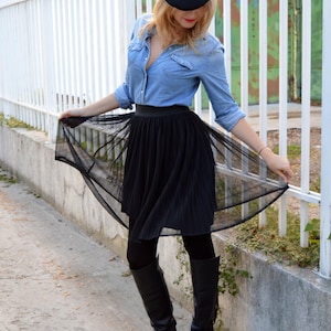 Black Oversized Elegant Skirt, Pleated Maxi Skirt, Plus Size Casual Skirt, Maternity Wear, Loose Fitted Skirt, New collection by eMODNO