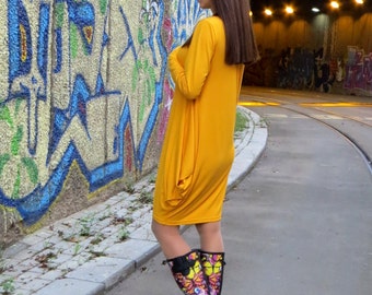 Maternity Top, Tunic Dress, Plus Size Tunic Top, Women Blouse, Ladies Tops, Knitted Fabric Dress