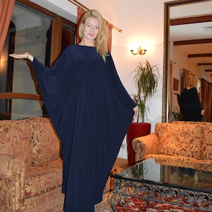 Caftan Maxi Dress, Dark Blue Kaftan, Long sleeve caftan, Blue maxi dress, Oversized Maxi Dress, Elegant Caftan