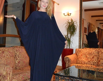Caftan Maxi Dress, Dark Blue Kaftan, Long sleeve caftan, Blue maxi dress, Oversized Maxi Dress, Elegant Caftan