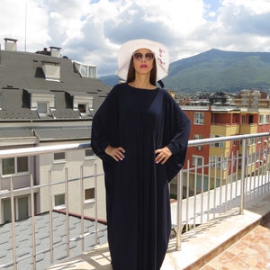 Caftan dress, Navy Blue Dress, Kaftan maxi dress, long sleeve caftan, Blue maxi dress, Oversized Maxi Dress