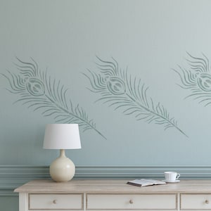 Peacock Feather Stencil - Large Reusable Feather Template by CraftStar