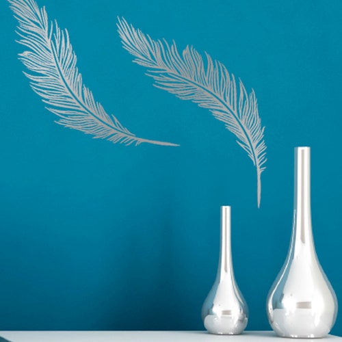 Feathers Wall Sticker Pack of 2 Feather Wall Decals Etsy UK