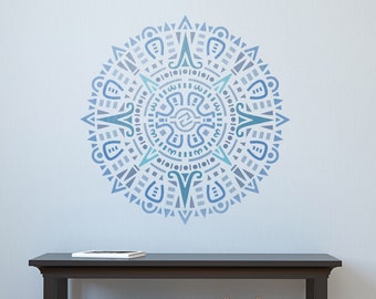 Aztec Mandala Stencil - Large Medallion Motif - Reusable Laser Cut Mylar Stencil by CraftStar