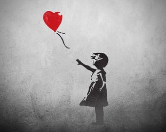 Banksy Balloon Girl Stencil - Large Urban Graffiti Wall Art Template by CraftStar