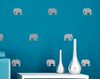 Elephant Wall Stickers - Pack of 24 or 54 Mini Elephant Decals
