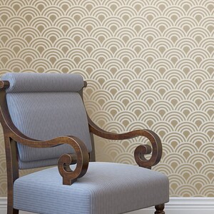 Scallop Wall Stencil: Geometric Home Decor Template