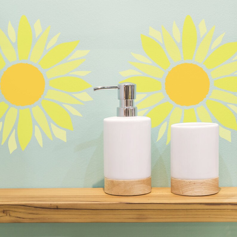 Large Sunflower Stencil Reusable Mylar Flower Wall Stencil Etsy UK