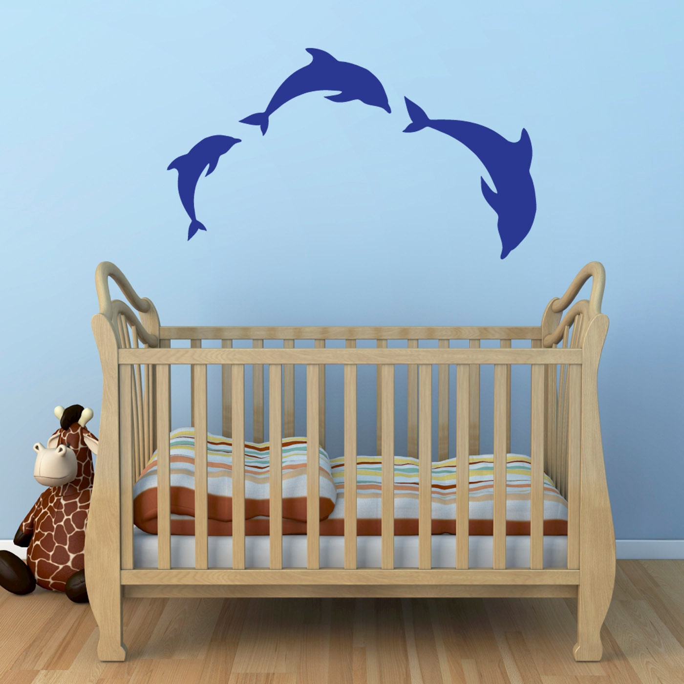 Dolphin Wall Stickers Set of 3 Dolphins Wall Decals Etsy