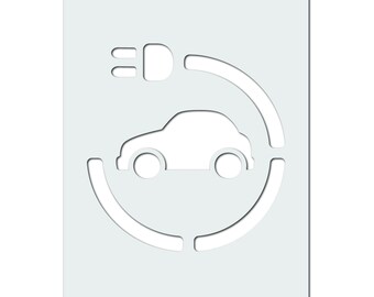 Electric Vehicle Charging Sign Stencil - EV Charging Point Symbol Template - Sign Making Stencil by CraftStar