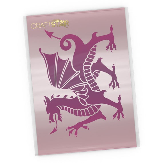 Reusable Mylar A4 Dragon Stencil CraftStar Welsh Dragon Stencil
