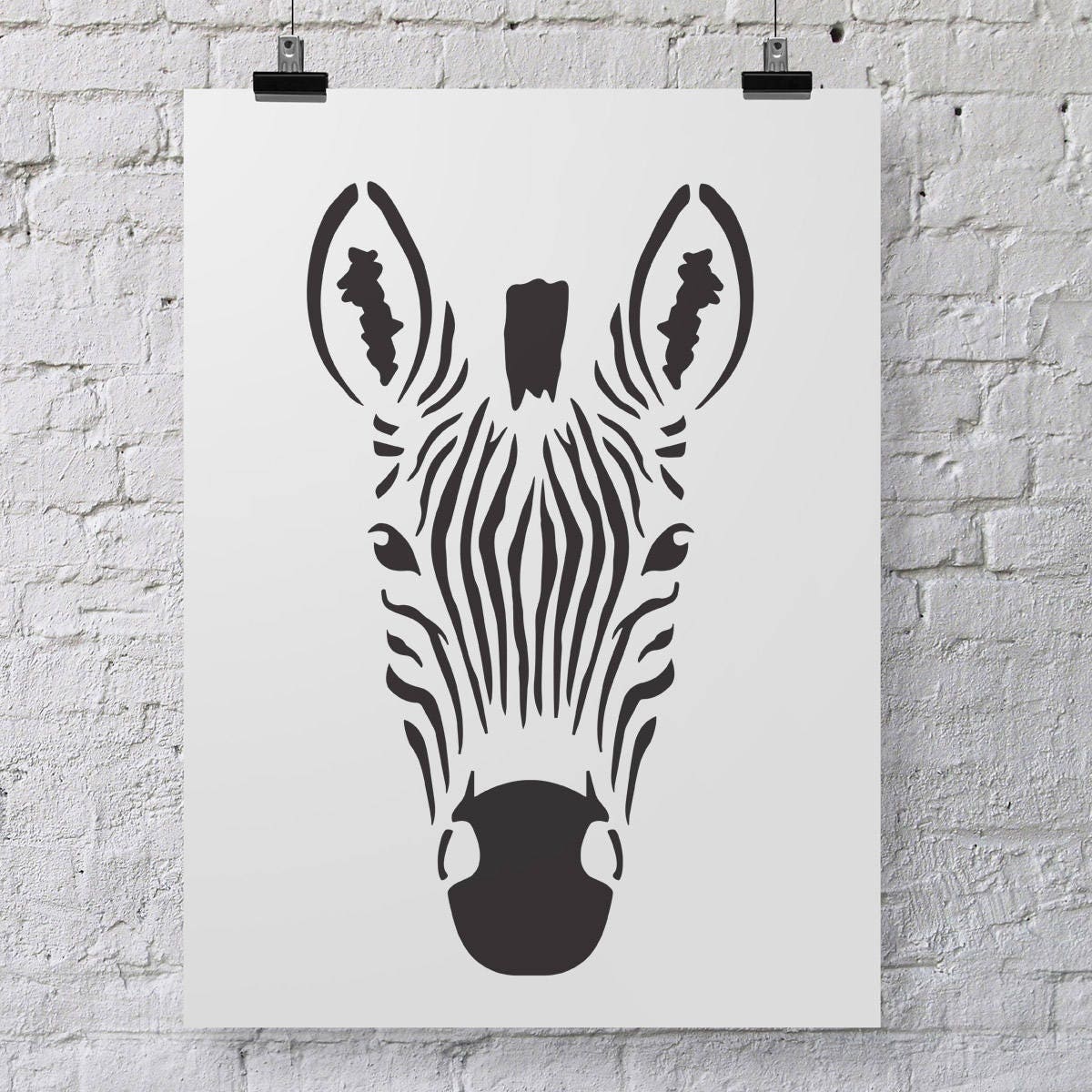 Zebra Head Stencil Printable