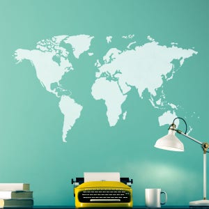 Pochoir carte du monde - Grande décoration intérieure - Modèle d'art mural DIY par CraftStar