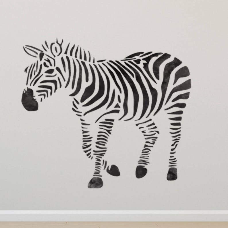Large Zebra Stencil Reusable Zebra Feature Wall Stencil Etsy UK