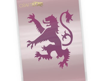 Lion Rampant Stencil by CraftStar - Reusable Mini / Small Royal Standard of Scotland Stencil