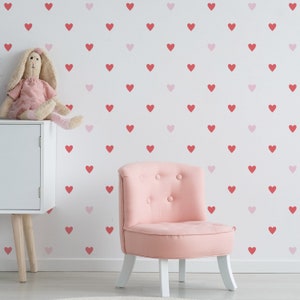 Heart Polka Dot Pattern Wall Stencil -  Hearts Repeating Pattern Allover Stencil by CraftStar