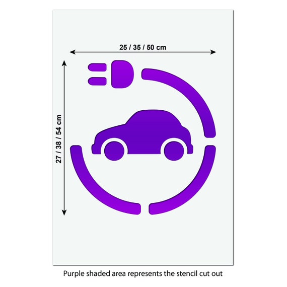 Schablone zur Parkplatzmarkierung für E-Autos, 2 Stück, Kunststoff, 85 Schablone zur Parkplatzmarkierung für E-Autos, 2 Stück, Kunststoff, 85