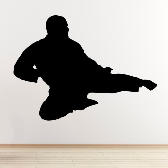 Martial Arts High Kick Karate Kung Fu Wall Sticker Decal Transfer Matt Vinyl UK 