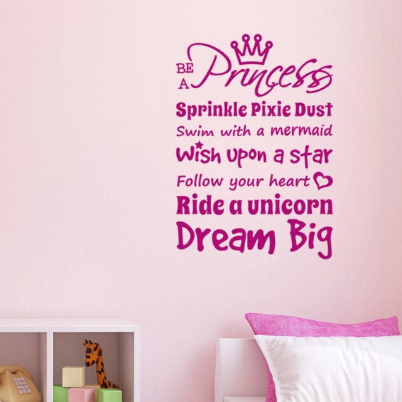 Be A Princess Wall Sticker Girl S Bedroom Wall Decal