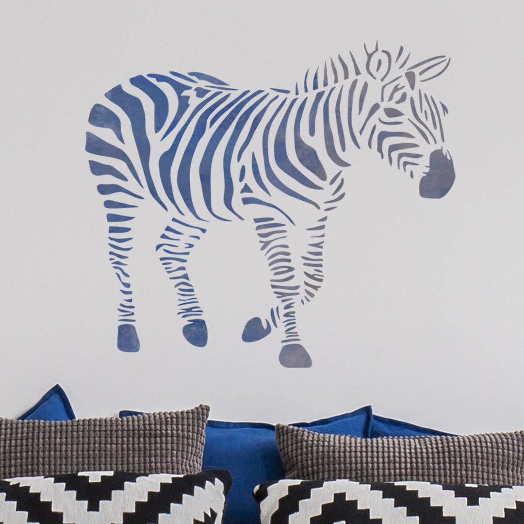 Large Zebra Stencil Reusable Zebra Feature Wall Stencil - Etsy UK