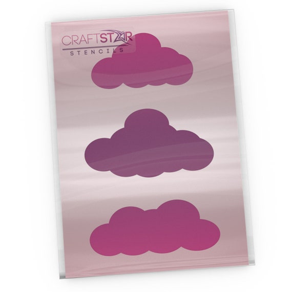 Clouds Stencil Set A4 Size Nursery Decor Diy Craft Template By Craftstar