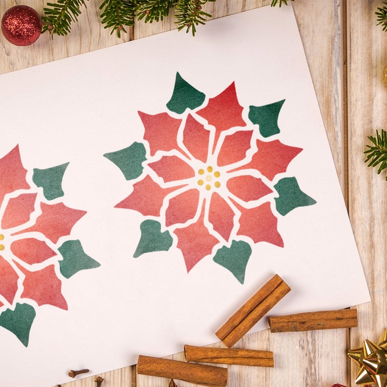 Poinsettia Stencil Reusable Craft Airbrush Stencil Etsy poinsettia-stencil-reusable-craft-airbrush-stencil-etsy
