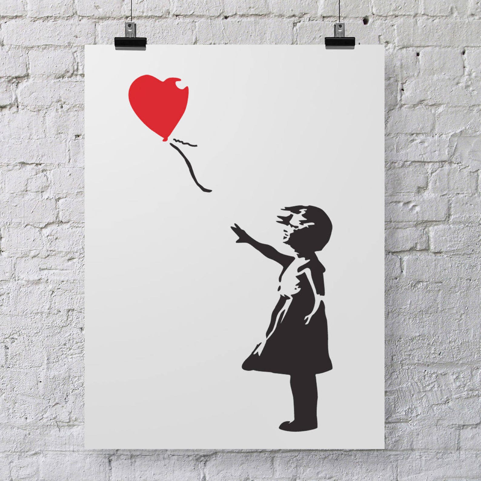 Banksy Balloon Girl Stencil Large Urban Graffiti Wall Art Etsy.de