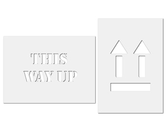 This Way Up Stencil Set- Fragile Parcel Stencil Template Set - This Way Up Sign Stencil by CraftStar