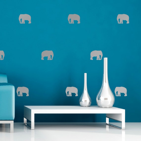 pack of mini elephant wall stickers 24 or 54 wall decals | etsy