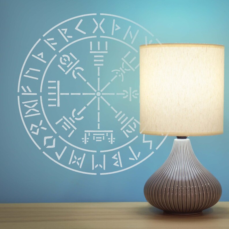 Viking Compass Stencil Vegvisr Symbol Wall Stencil Large Etsy UK