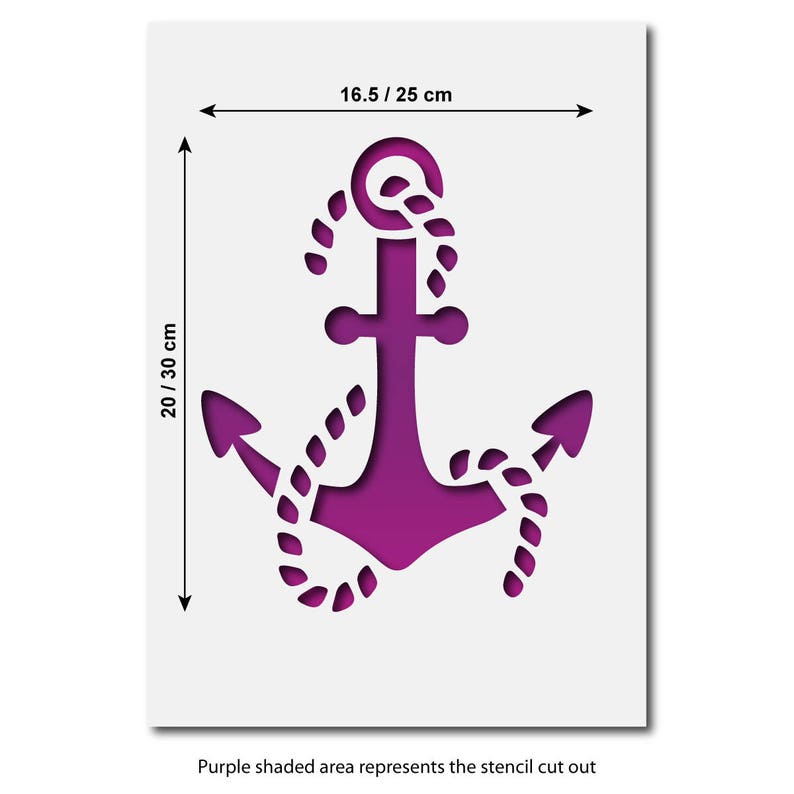 Anchor Stencil Large Nautical Theme Anchor Template by Etsy