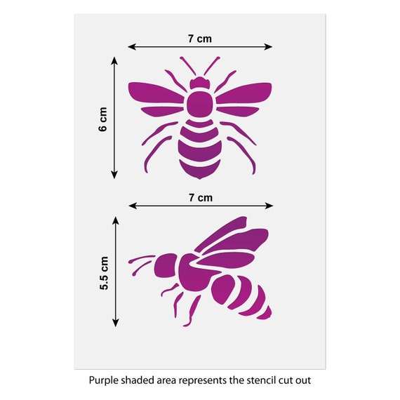 bees stencil 2 x small bee templates for crafting home decor bee templates