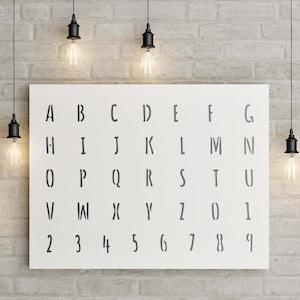 Large Alphabet Stencil Set - 3cm / 1.2" Tall - Modern Handwriting Letters & Numbers Craft / Airbrush Template by CraftStar