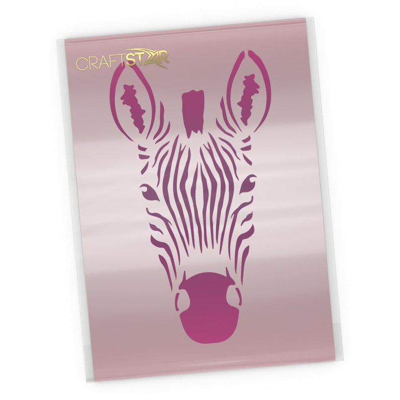 Zebra Stencil A4 Size Zebra Head Template by CraftStar Etsy